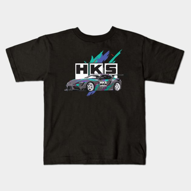 hks a90 supra toyota bmw Kids T-Shirt by cowtown_cowboy